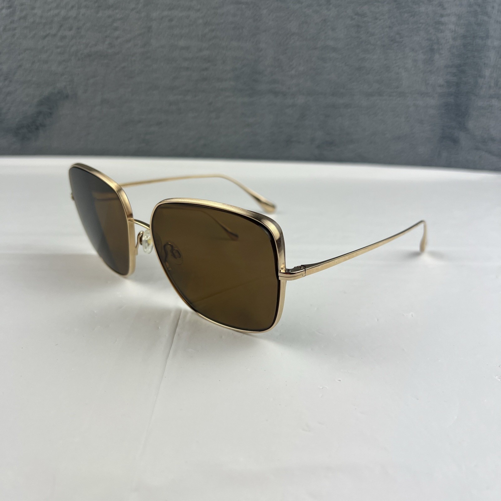 Rx Lenses, Maui Jim Gold Frame Brown Lens Square Sunglasses- Frame Only